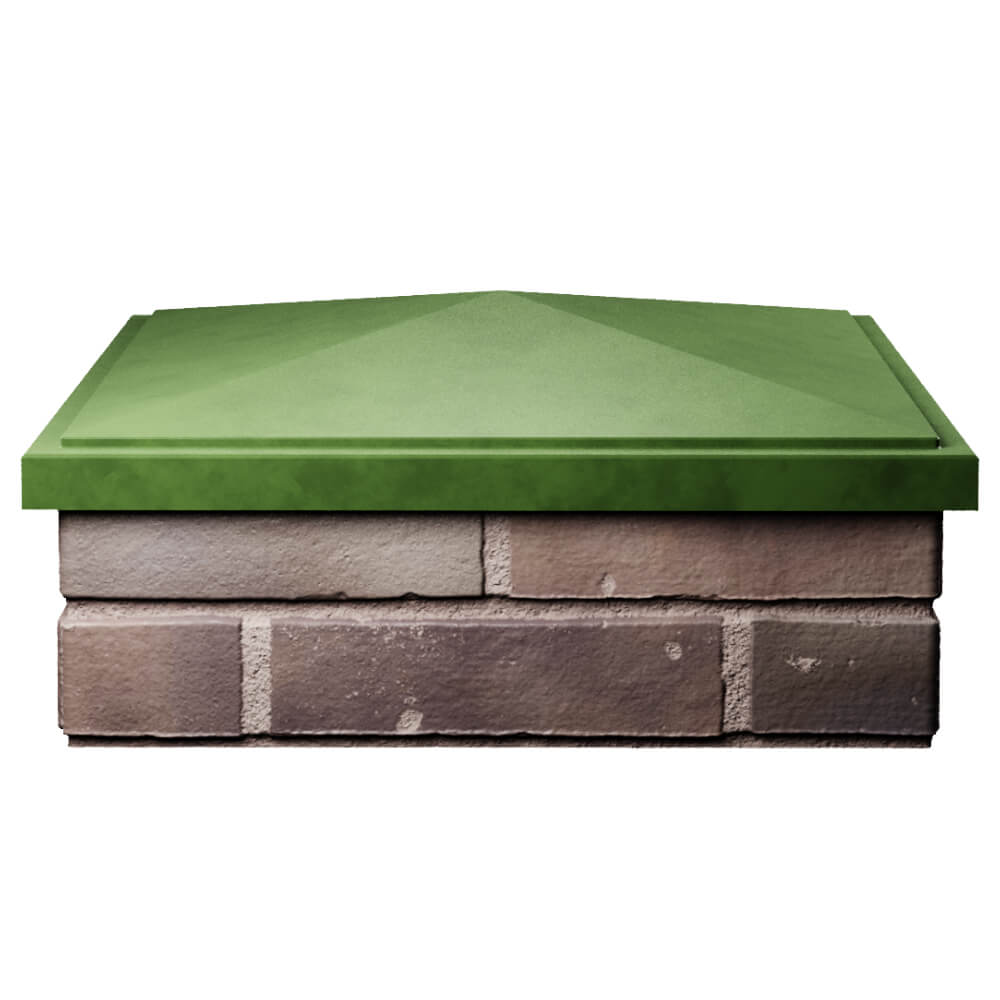 Колпак Zking БонаМоно Зеленый на столб 2х2 кирпича (515х515, 530х530мм) Электросталь фото