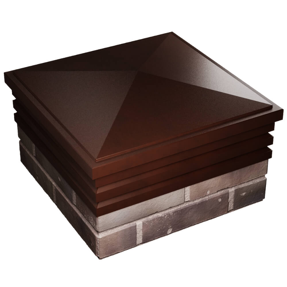 Колпак Zking Бона ХайТек Коричневый на столб 2х2 кирпича (513х513мм) в Электростали фото