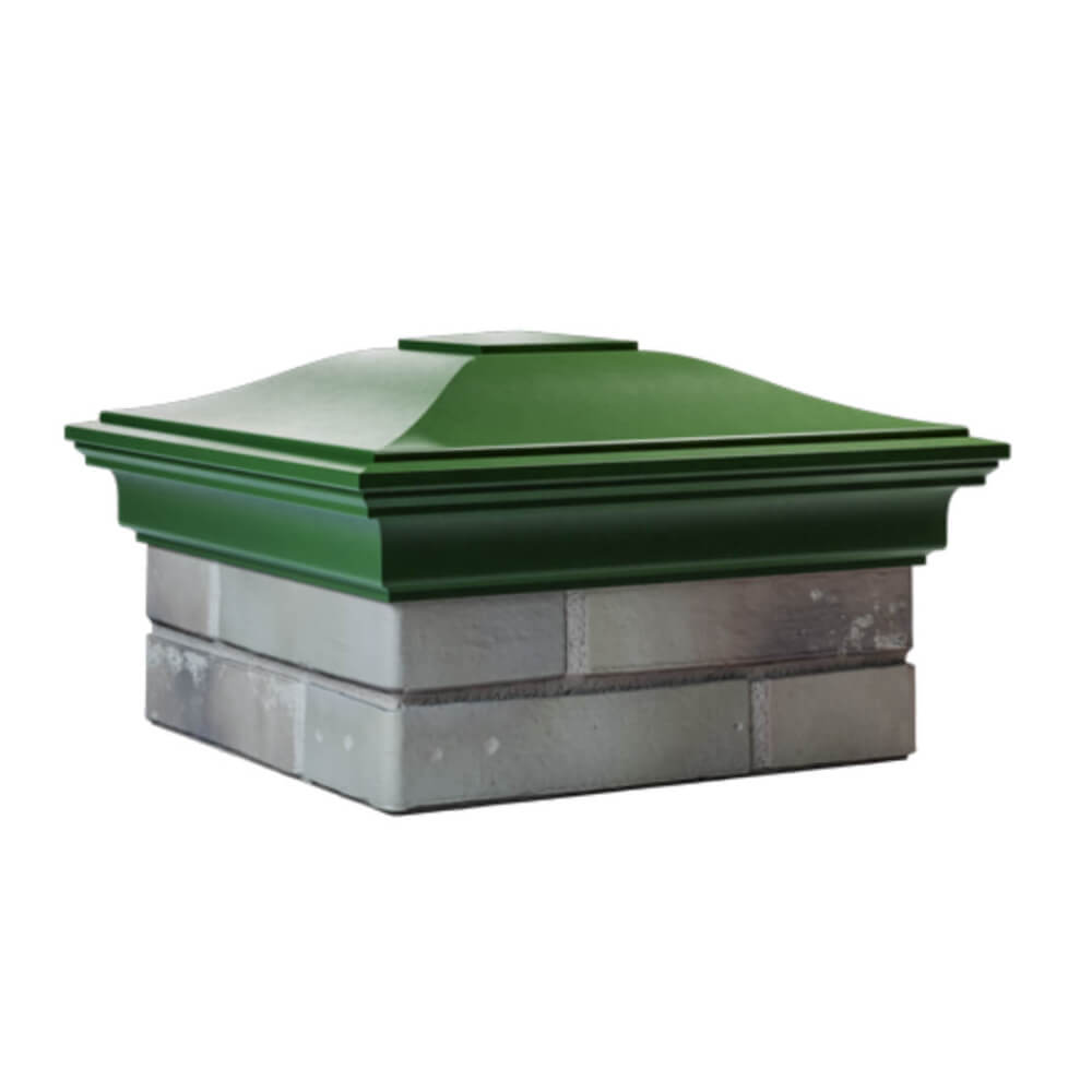 Колпак Zking Монблан Зеленый на столб 1.5х1.5 еврокирпича 0.7НФ (355х355мм) в Электростали фото