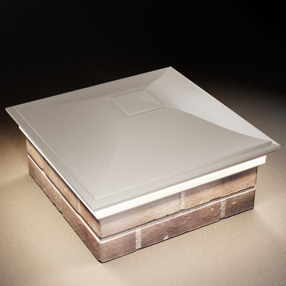 Колпак Zking Монблан Бежевый на столб 2х2 кирпича (515х515мм) c подсветкой в Электростали фото