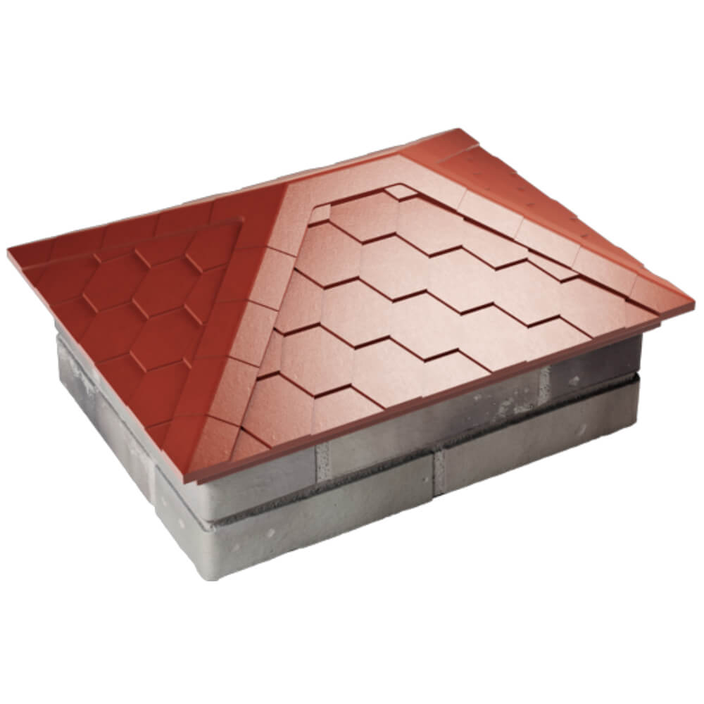 Колпак Zking Эверест Красный на столб 2х1.5 кирпича (520х390мм) Электросталь фото