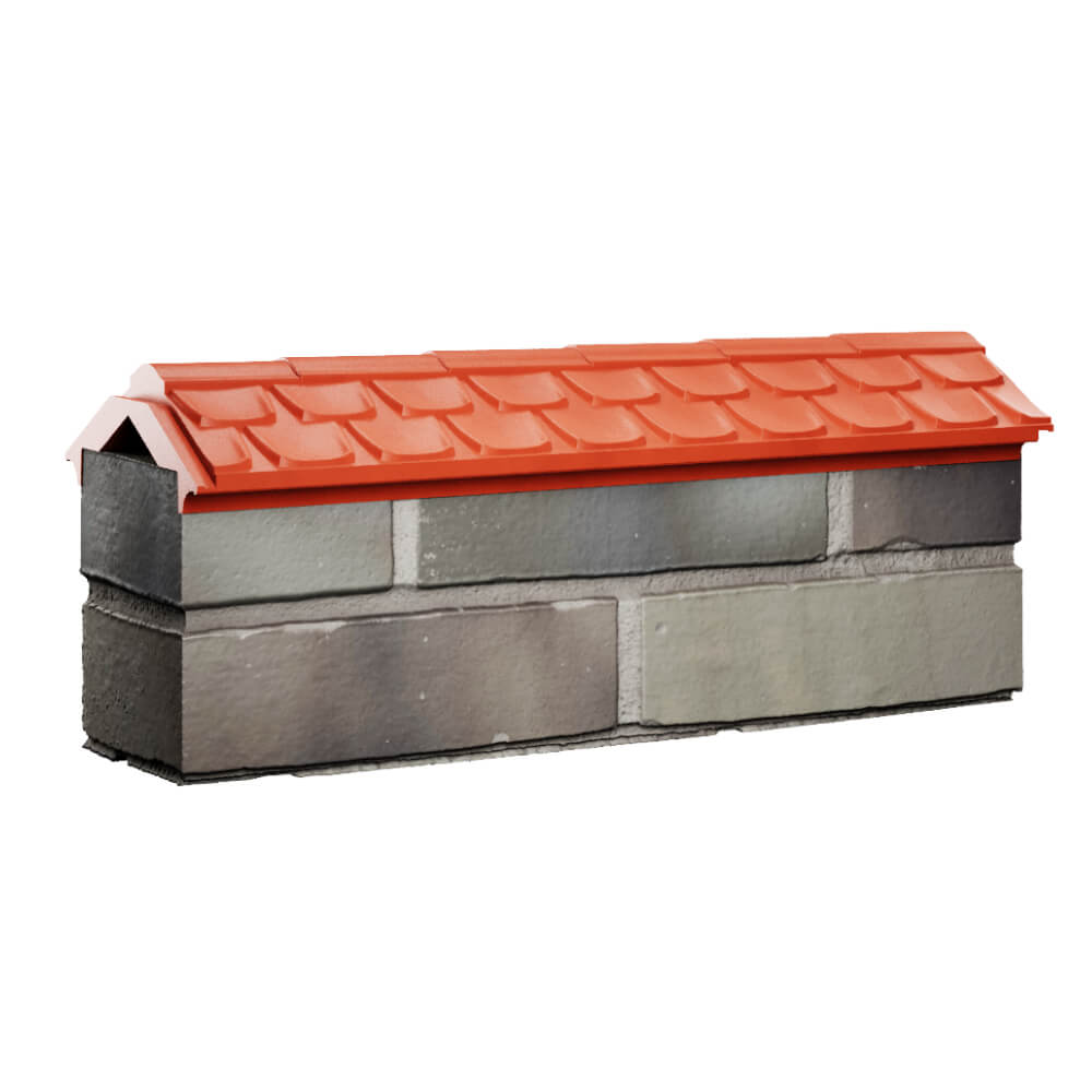 Парапет Zking Эльбрус Красный с посадкой на 0.5 кирпича (130мм) Электросталь фото