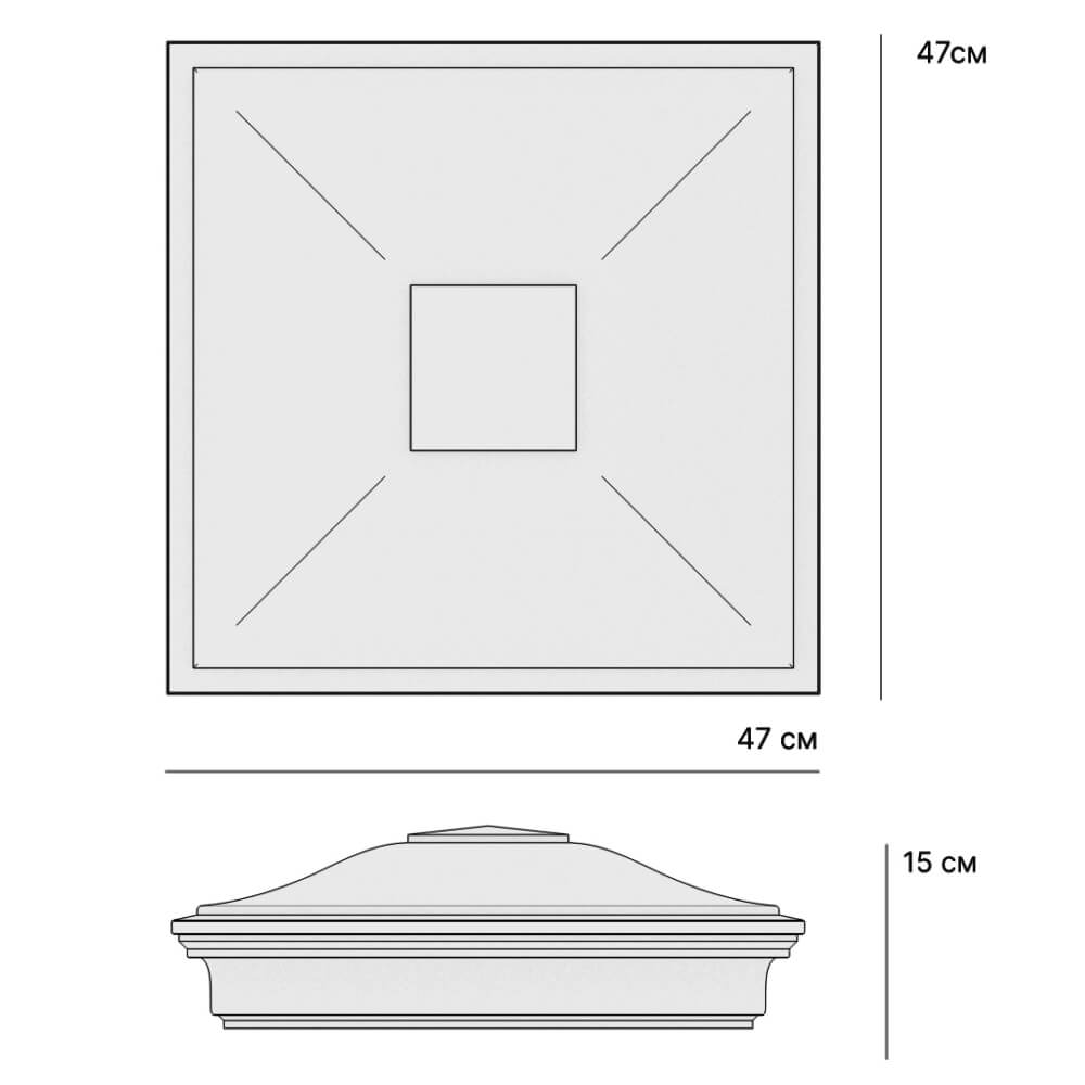 Колпак Zking Монблан Коричневый на столб 1.5х1.5 кирпича (385х385мм) с подсветкой в Электростали фото