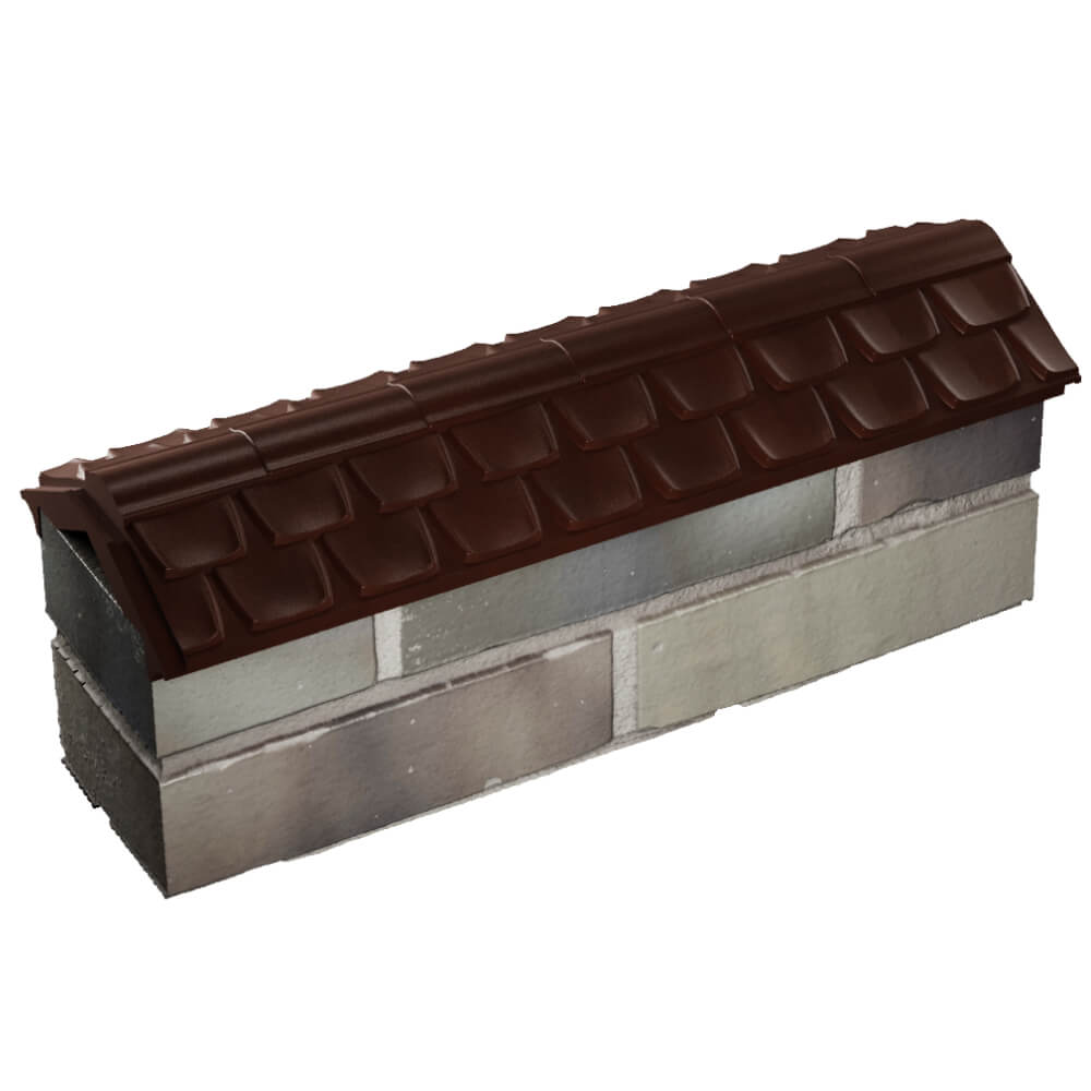 Парапет Zking Эльбрус Коричневый с посадкой на 0.5 кирпича (130мм) в Электростали фото