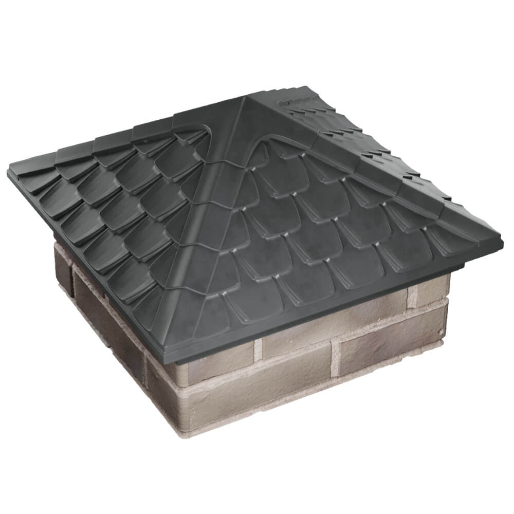 Колпак Zking Эльбрус Серый на столб 1.5х1.5 кирпича (385х385мм) в Электростали фото