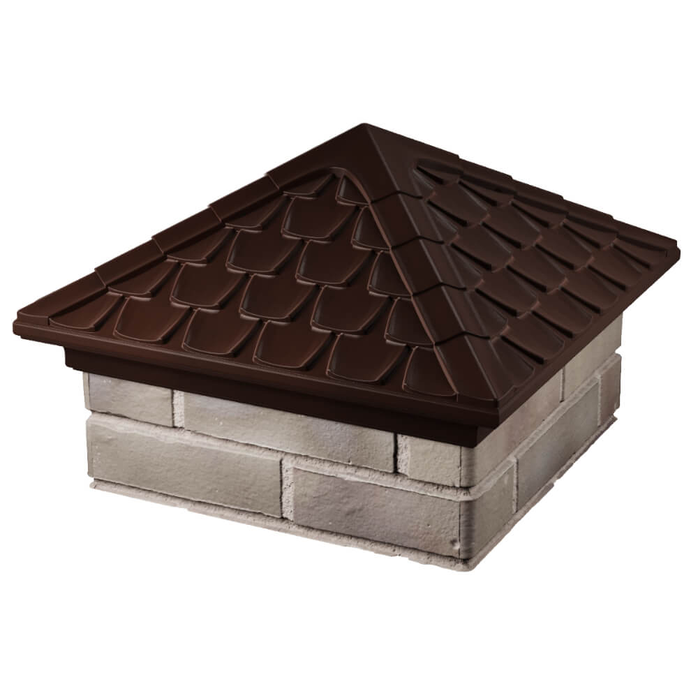 Колпак Zking Эльбрус Коричневый на столб 1.5х1.5 кирпича (385х385мм) в Электростали фото