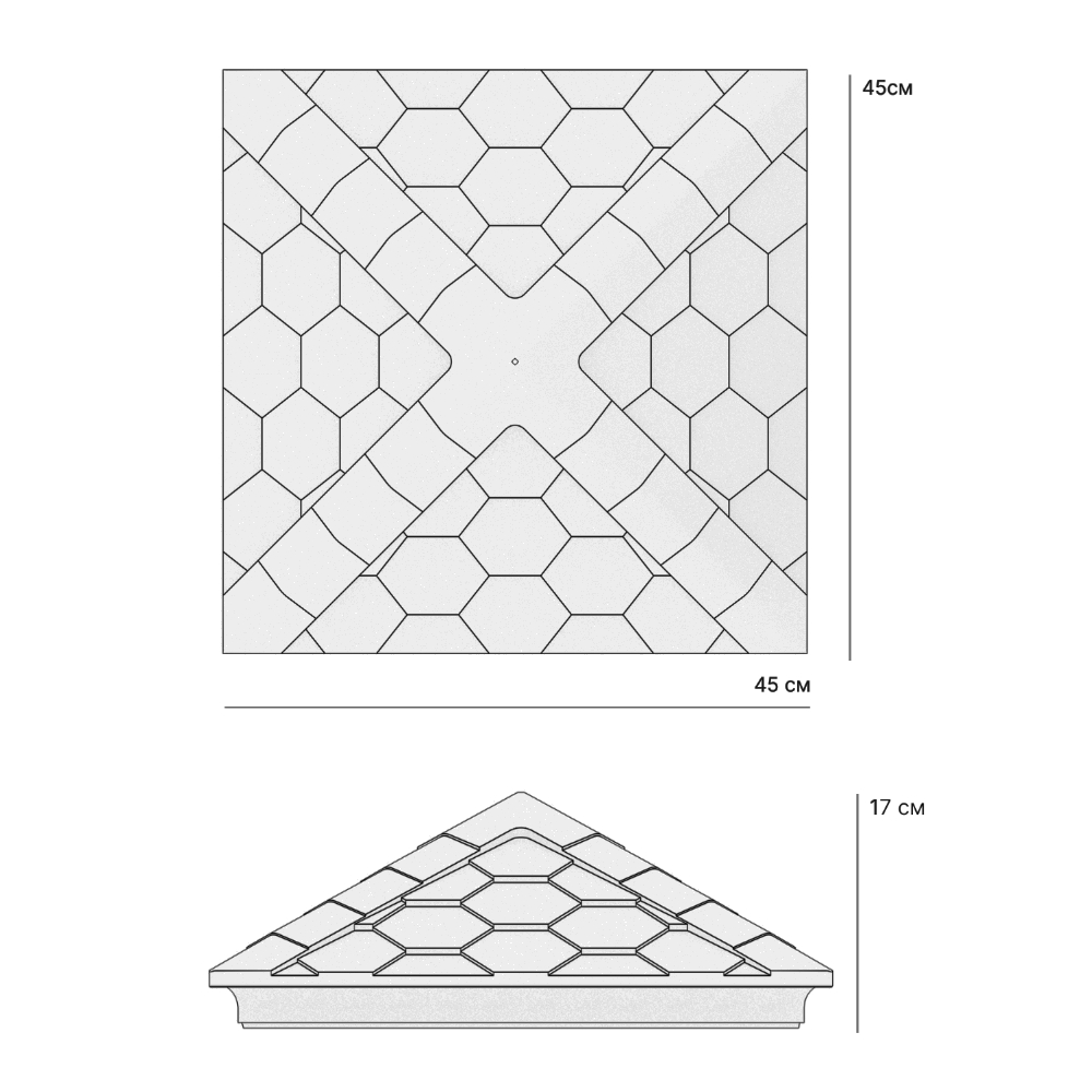 Колпак Zking Эверест Бежевый на столб 1.5х1.5 кирпича (390х390мм) в Электростали фото