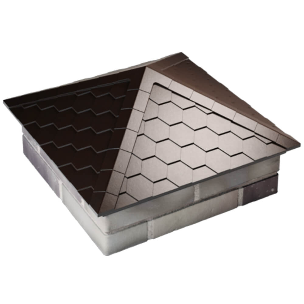 Колпак Zking Эверест Коричневый на столб 2х2 кирпича (535х535мм) Электросталь фото