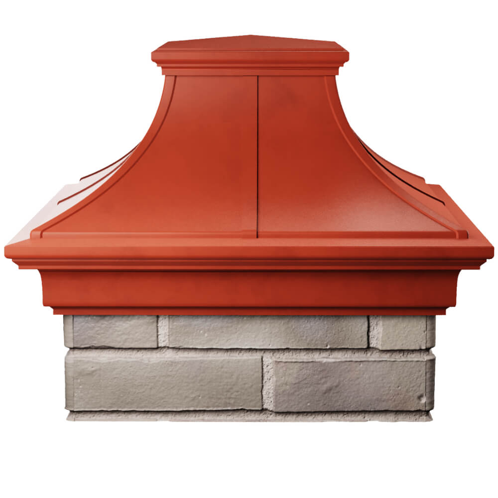 Колпак Zking Монблан Премиум Красный на столб 1.5х1.5 кирпича (385х385мм) Электросталь фото