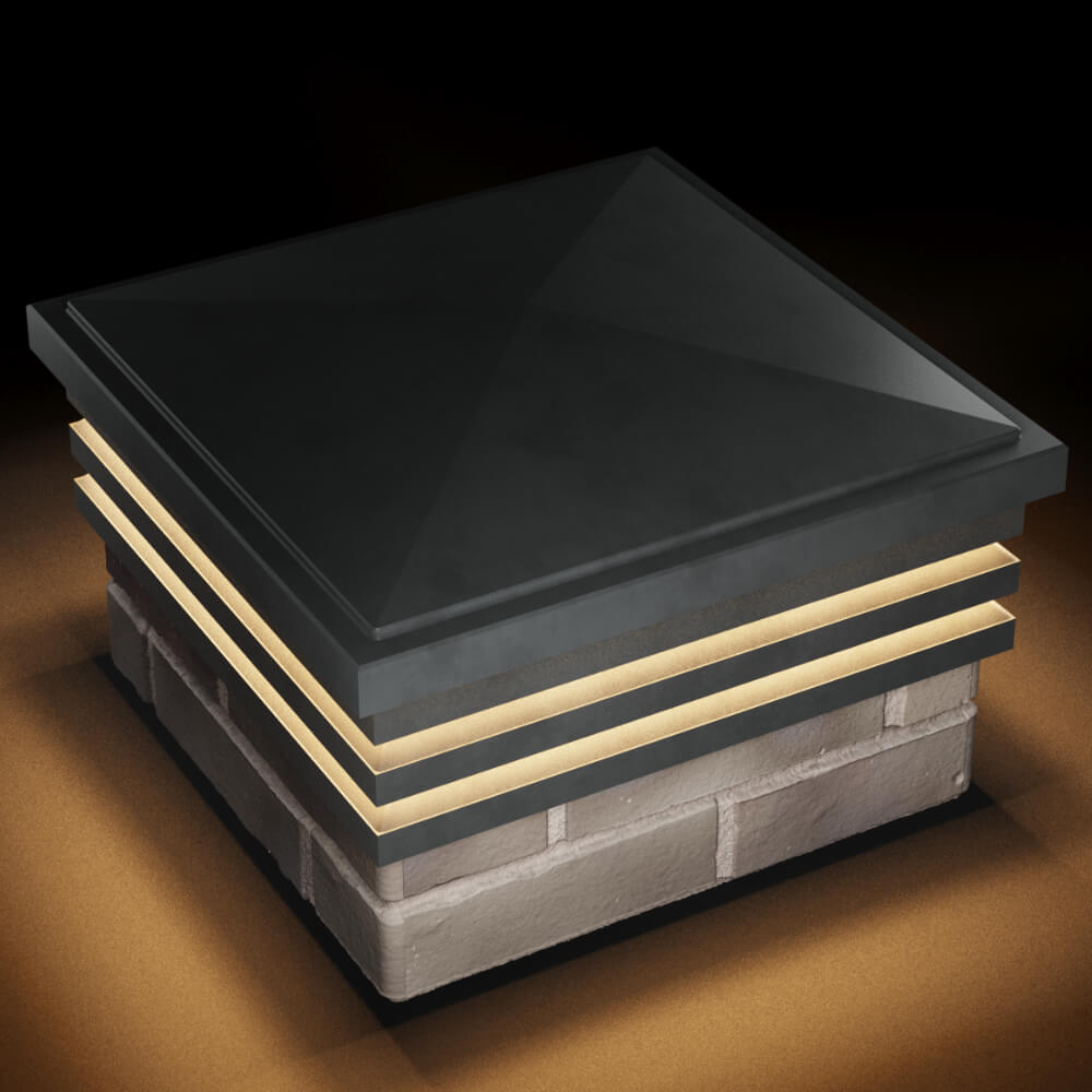 Колпак Zking Бона ХайТек Серый на столб 1.5х1.5 кирпича (385х385мм) с подсветкой в Электростали фото