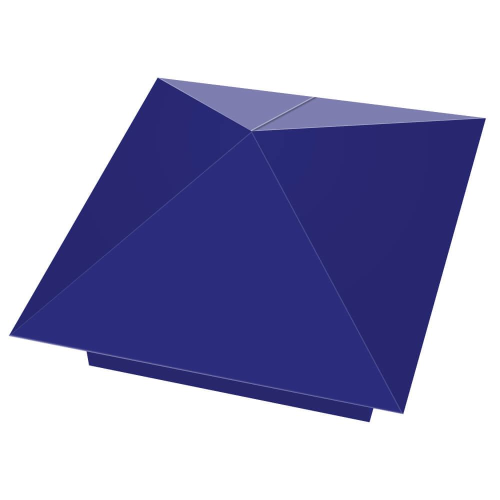 Колпак металлический 400х400мм RAL5002 Синий Ультрамарин заборный Электросталь фото