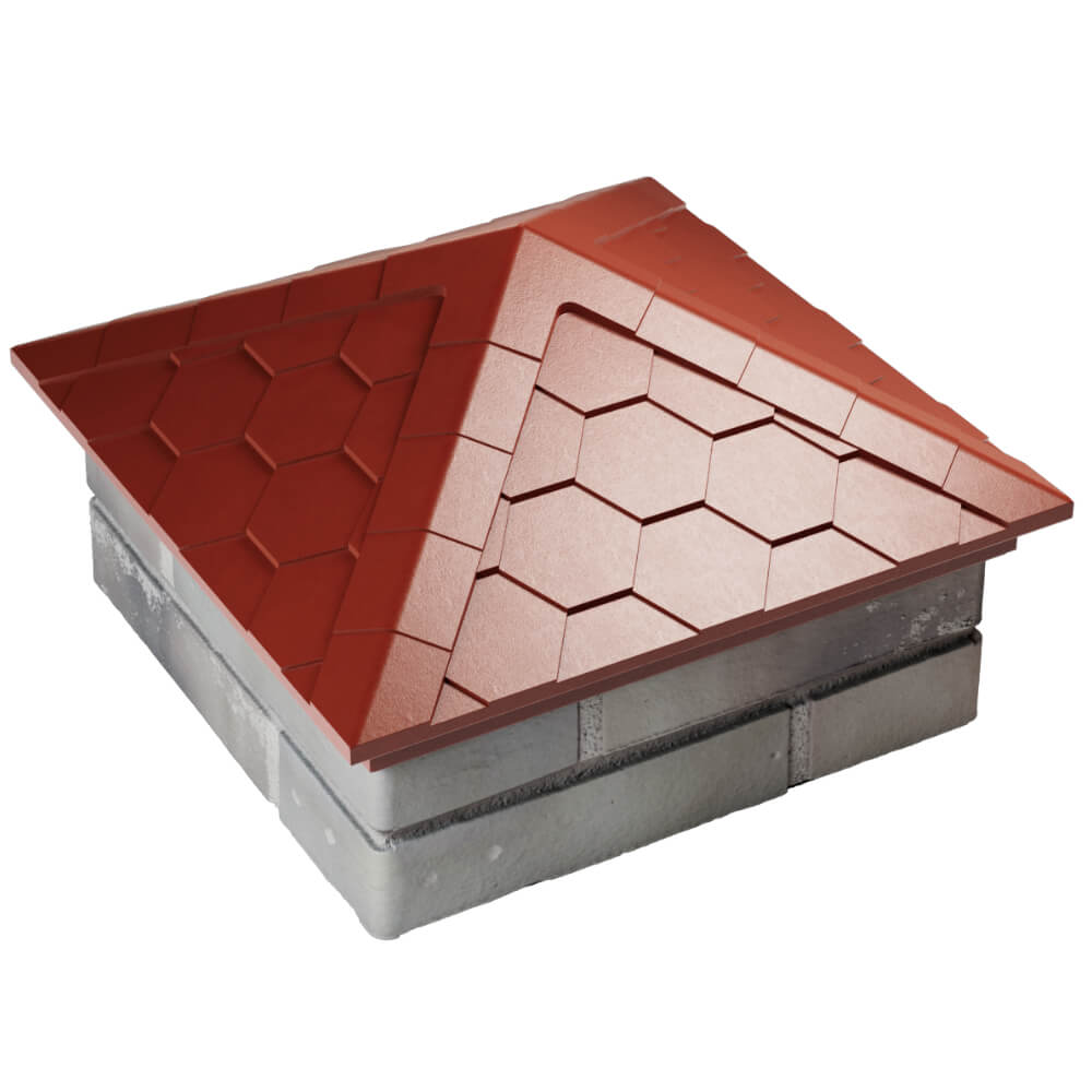 Колпак Zking Эверест Красный на столб 1.5х1.5 кирпича (390х390мм) в Электростали фото