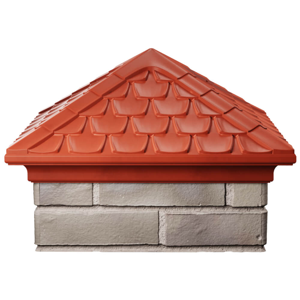 Колпак Zking Эльбрус Красный на столб 1.5х1.5 кирпича (385х385мм) Электросталь фото