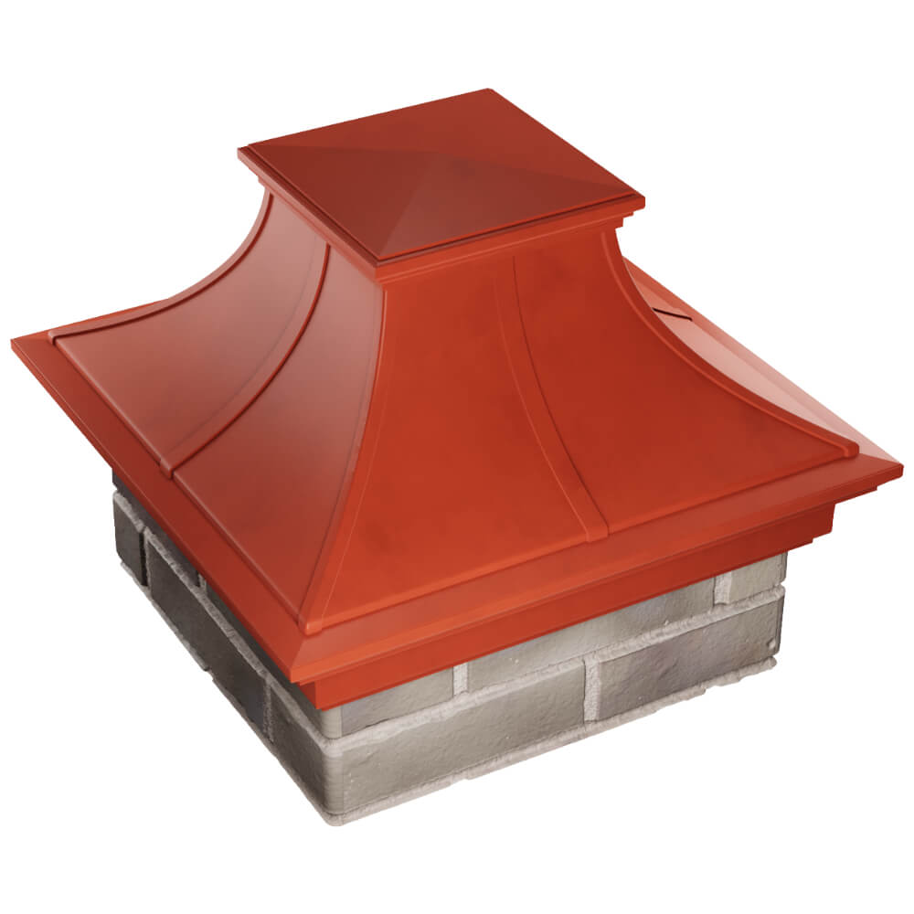 Колпак Zking Монблан Премиум Красный на столб 1.5х1.5 кирпича (385х385мм) в Электростали фото