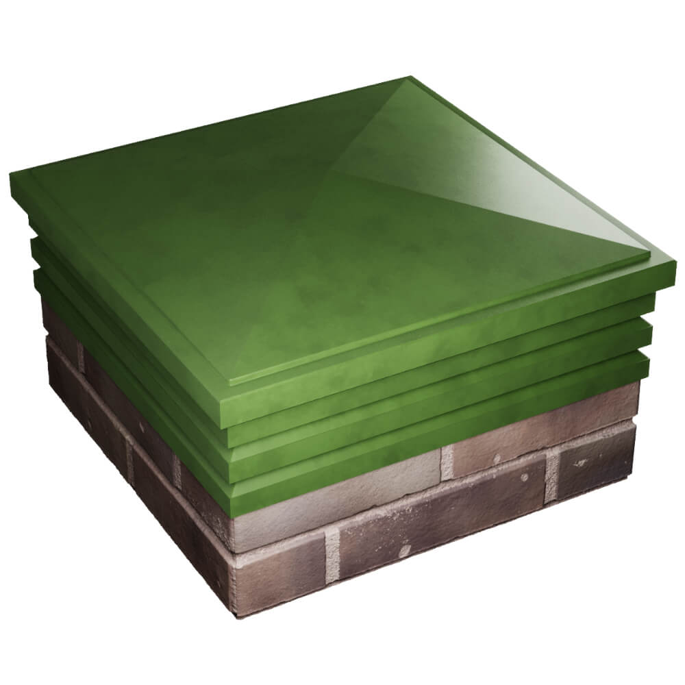 Колпак Zking Бона ХайТек Зеленый на столб 2х2 кирпича (513х513мм) в Электростали фото