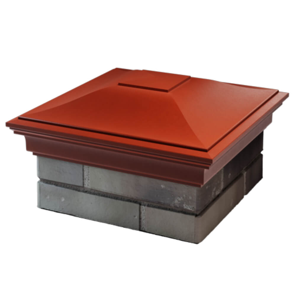 Колпак Zking Монблан Красный на столб 1.5х1.5 кирпича (385х385мм) в Электростали фото