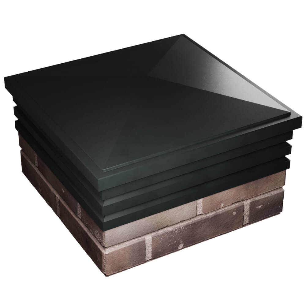 Колпак Zking Бона ХайТек Черный на столб 2х2 кирпича (513х513мм) в Электростали фото