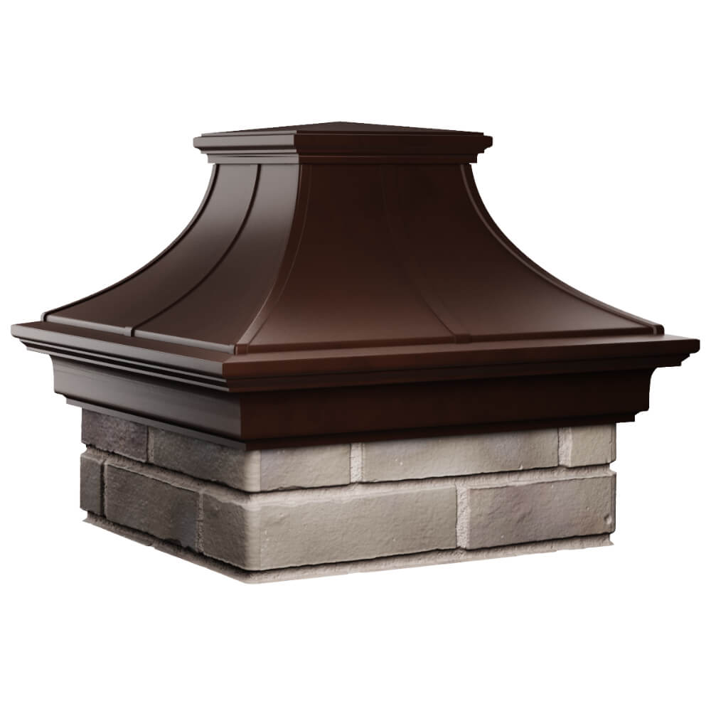 Колпак Zking Монблан Премиум Коричневый на столб 1.5х1.5 кирпича (385х385мм) в Электростали фото