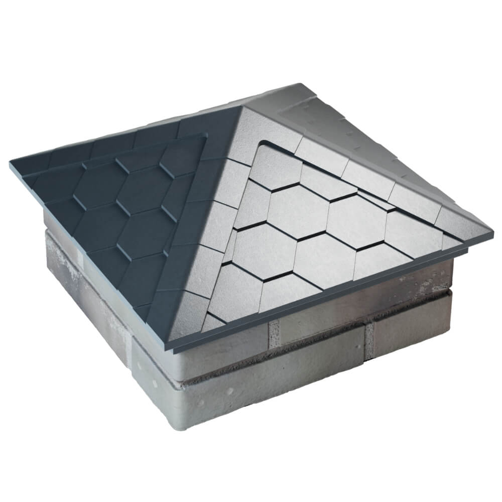 Колпак Zking Эверест Серый на столб 1.5х1.5 кирпича (390х390мм) в Электростали фото