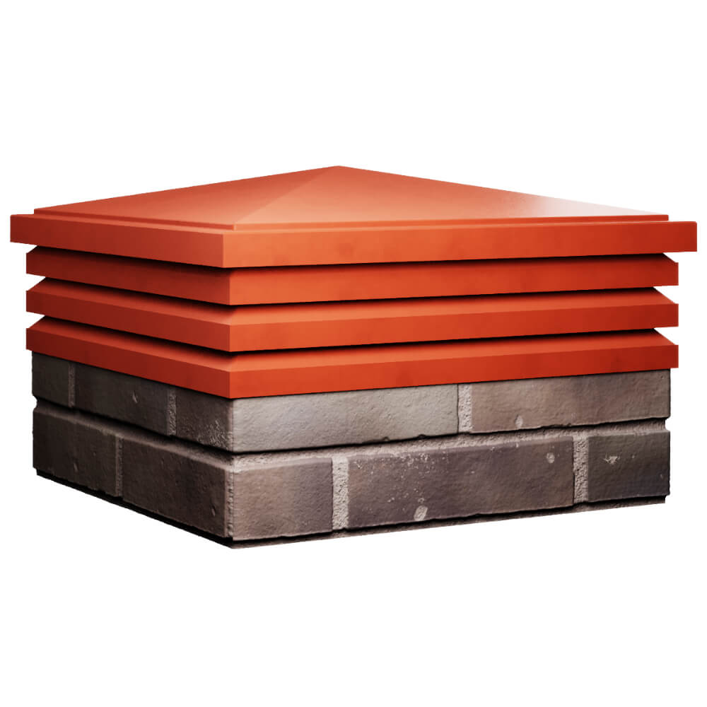 Колпак Zking Бона ХайТек Красный на столб 2х2 кирпича (513х513мм) в Электростали фото