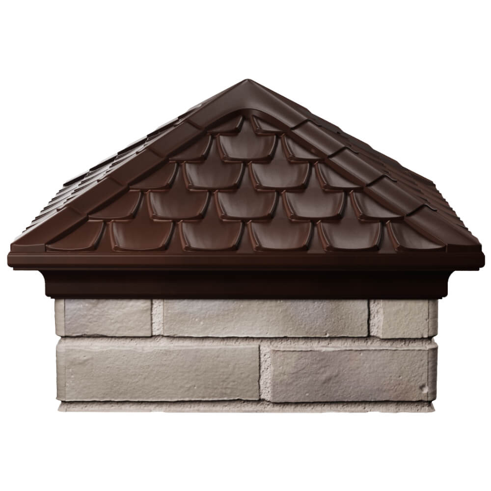 Колпак Zking Эльбрус Коричневый на столб 1.5х1.5 кирпича (385х385мм) Электросталь фото