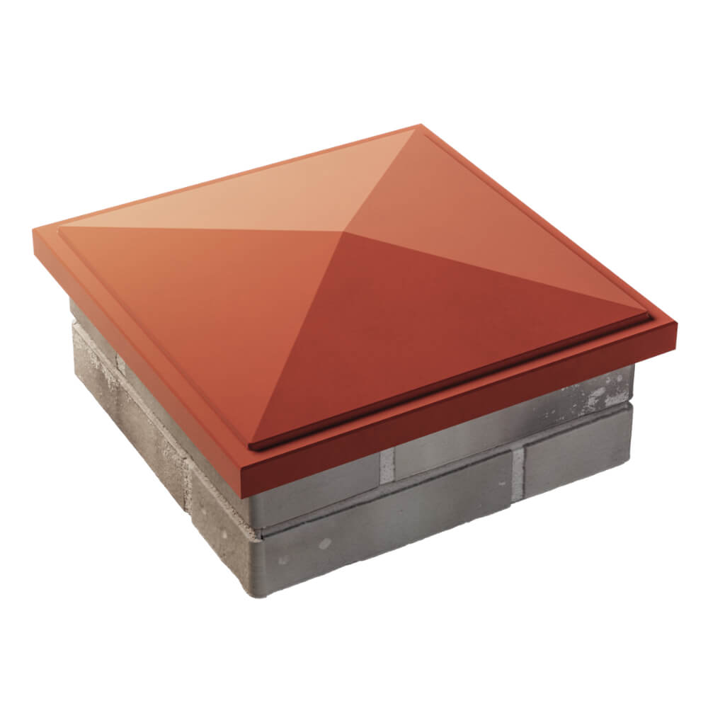 Колпак Zking БонаМоно Красный на столб 1.5х1.5 кирпича (385х385, 400х400мм) в Электростали фото