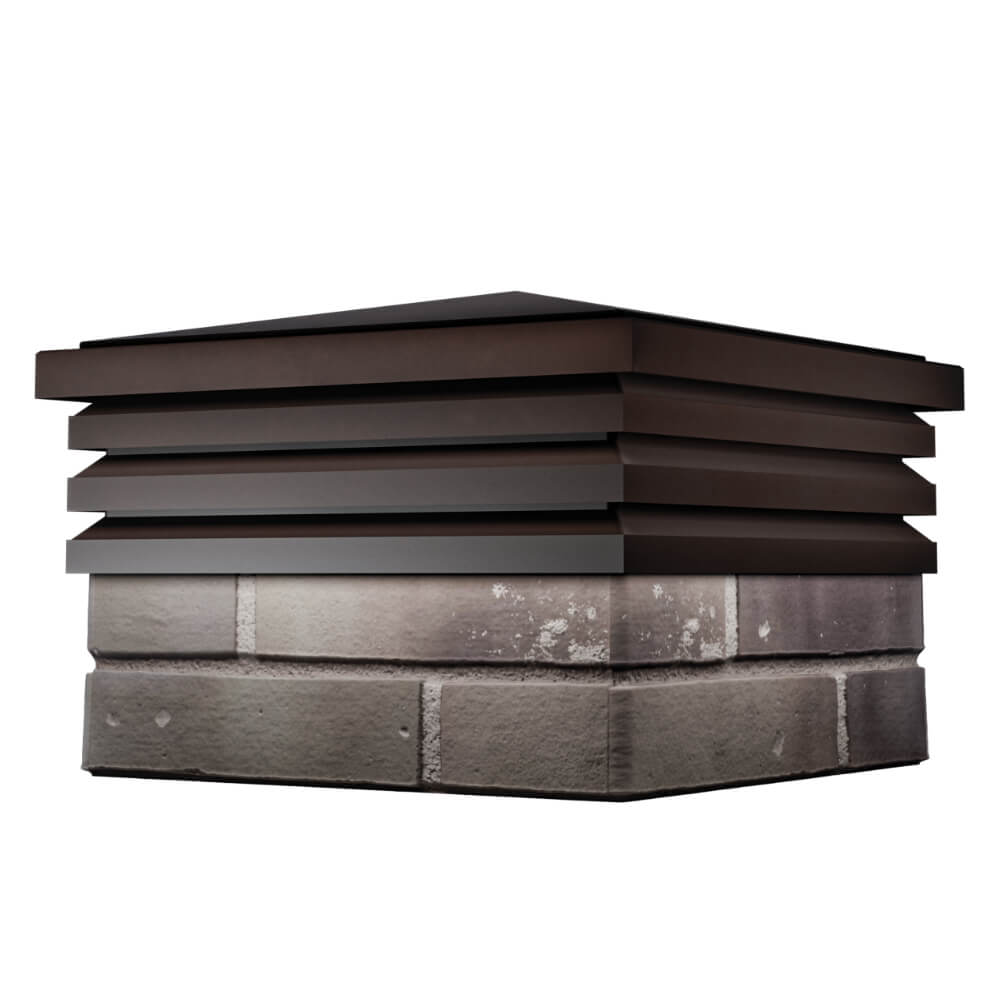 Колпак Zking Бона ХайТек Коричневый на столб 1.5х1.5 кирпича (385х385мм) в Электростали фото