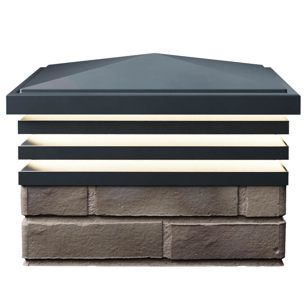 Колпак Zking Бона ХайТек Серый на столб 1.5х1.5 кирпича (385х385мм) с подсветкой в Электростали фото