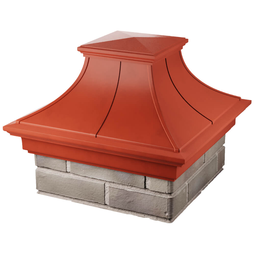 Колпак Zking Монблан Премиум Красный на столб 1.5х1.5 кирпича (385х385мм) в Электростали фото