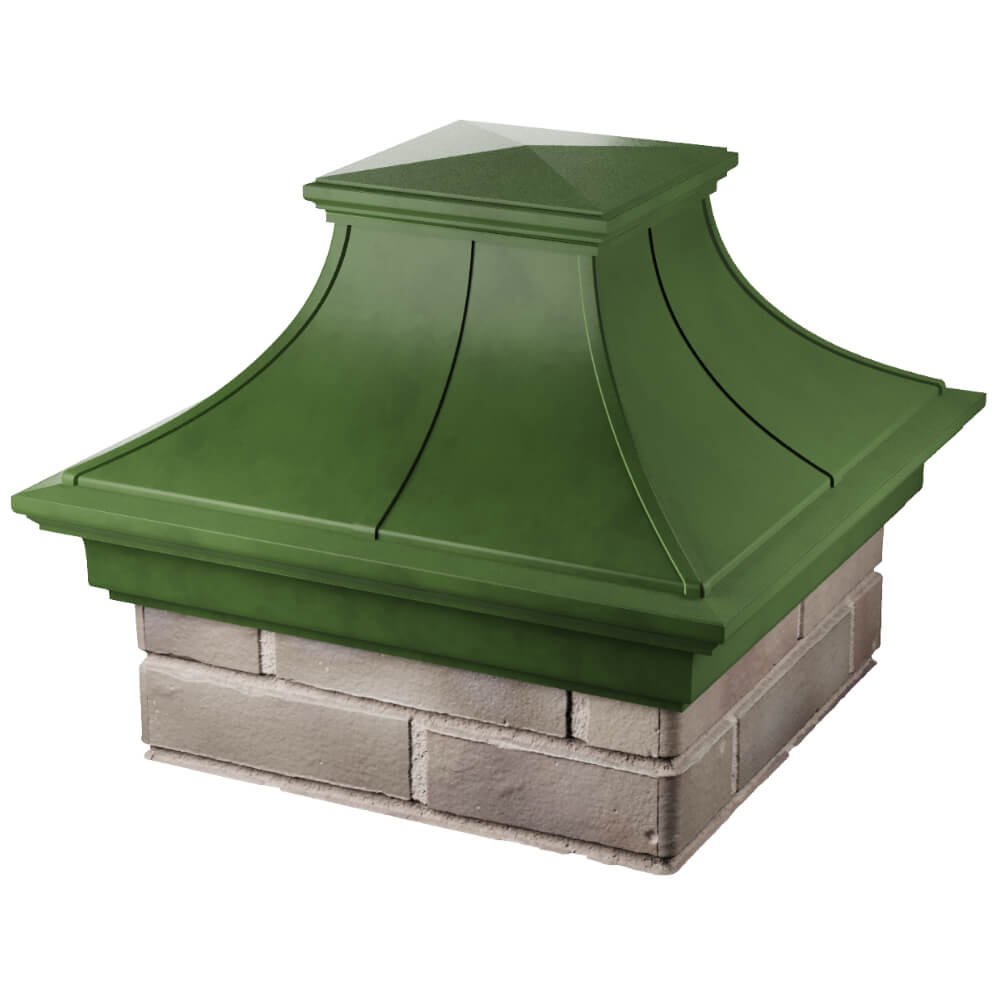 Колпак Zking Монблан Премиум Зеленый на столб 1.5х1.5 кирпича (385х385мм) в Электростали фото
