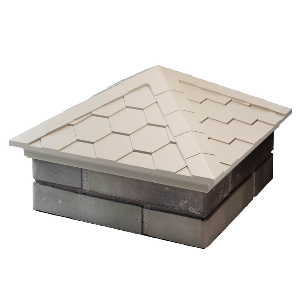 Колпак Zking Эверест Бежевый на столб 1.5х1.5 кирпича (390х390мм) в Электростали фото