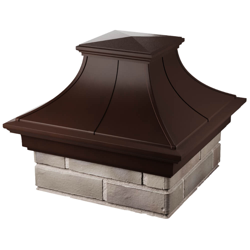 Колпак Zking Монблан Премиум Коричневый на столб 1.5х1.5 кирпича (385х385мм) в Электростали фото