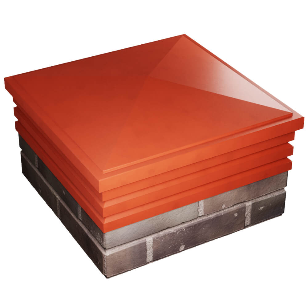 Колпак Zking Бона ХайТек Красный на столб 2х2 кирпича (513х513мм) в Электростали фото