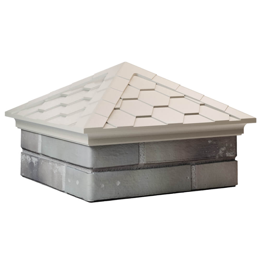 Колпак Zking Эверест Бежевый на столб 1.5х1.5 кирпича (390х390мм) в Электростали фото