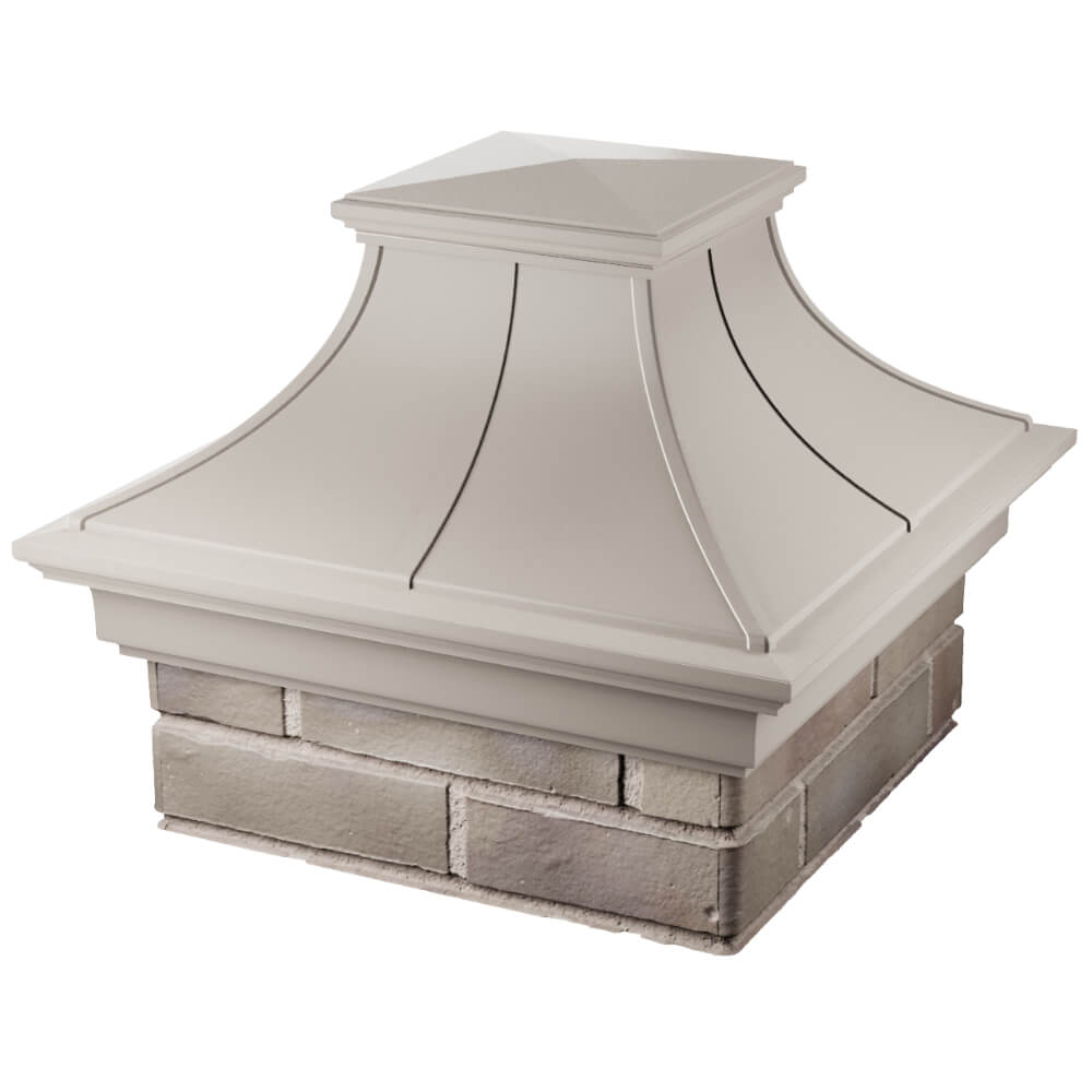 Колпак Zking Монблан Премиум Бежевый на столб 1.5х1.5 кирпича (385х385мм) в Электростали фото