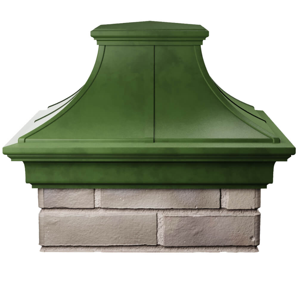 Колпак Zking Монблан Премиум Зеленый на столб 1.5х1.5 кирпича (385х385мм) Электросталь фото