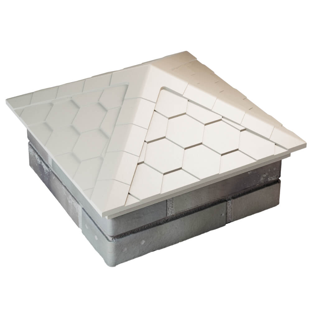 Колпак Zking Эверест Бежевый на столб 1.5х1.5 кирпича (390х390мм) в Электростали фото