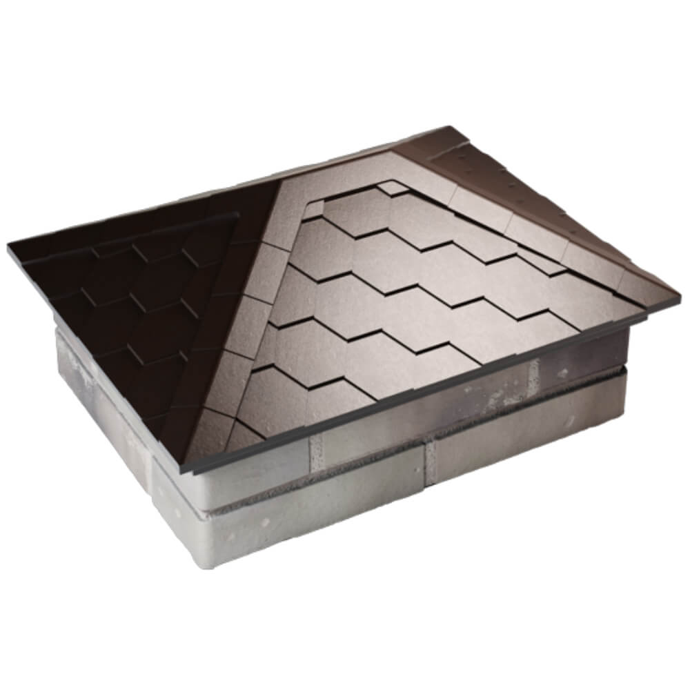 Колпак Zking Эверест Коричневый на столб 2х1.5 кирпича (520х390мм) Электросталь фото