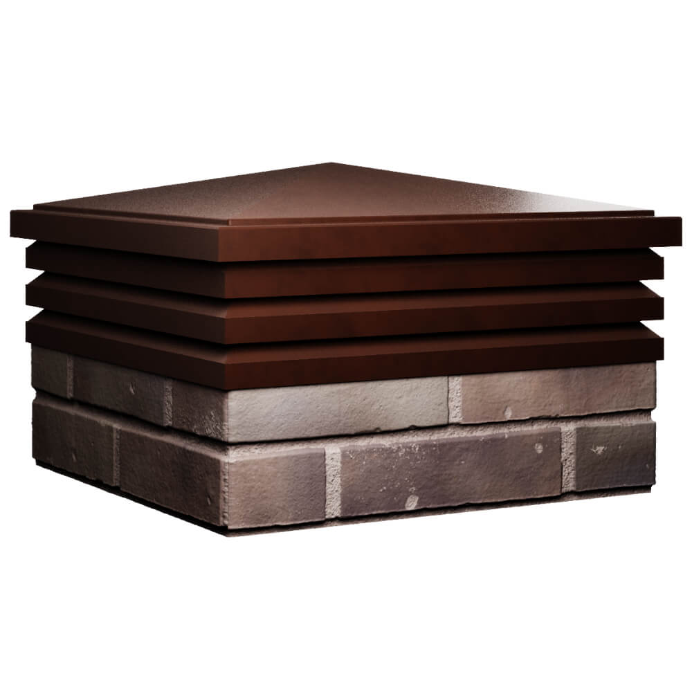 Колпак Zking Бона ХайТек Коричневый на столб 2х2 кирпича (513х513мм) в Электростали фото