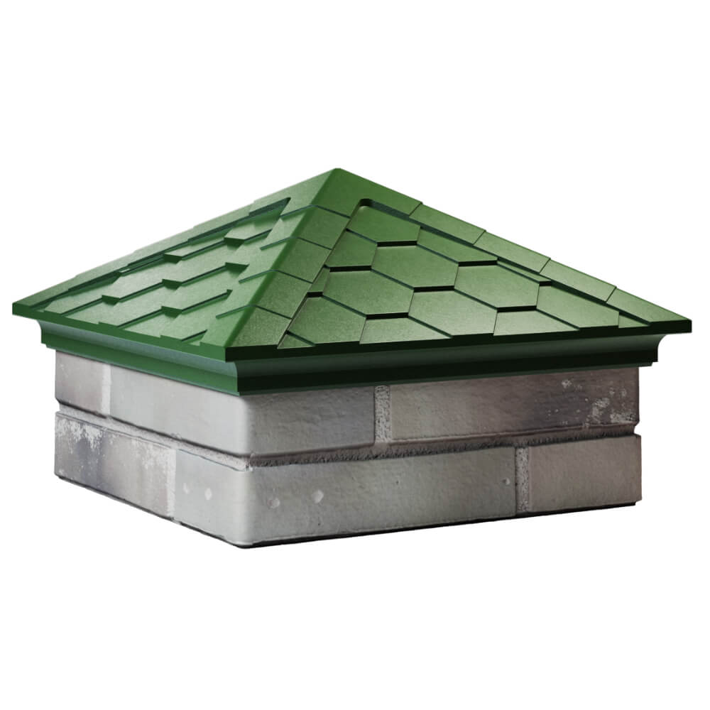 Колпак Zking Эверест Зеленый на столб 1.5х1.5 кирпича (390х390мм) в Электростали фото