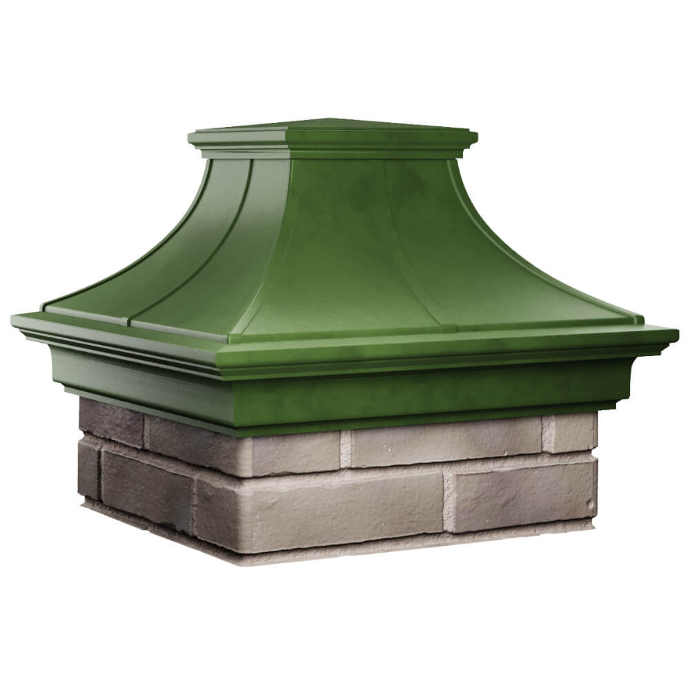 Колпак Zking Монблан Премиум Зеленый на столб 1.5х1.5 кирпича (385х385мм) в Электростали фото