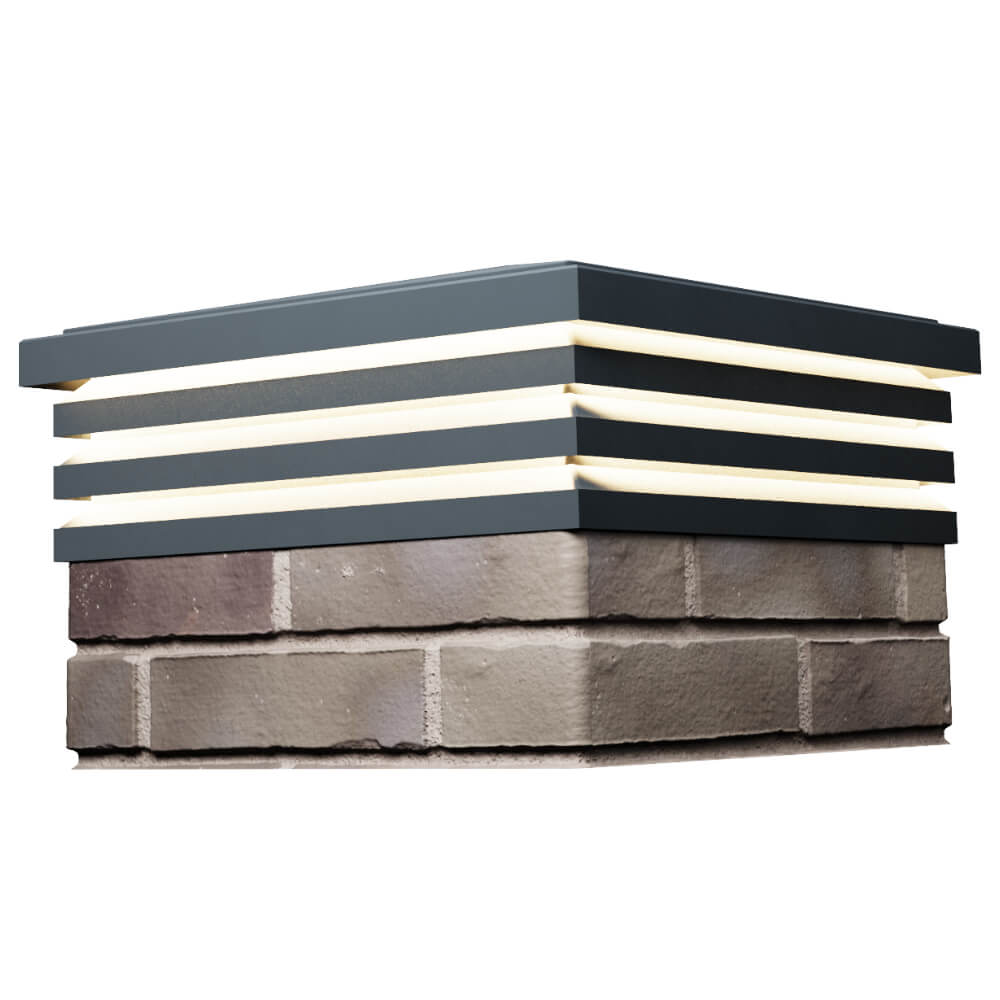 Колпак Zking Бона ХайТек Серый на столб 1.5х1.5 кирпича (385х385мм) с подсветкой в Электростали фото