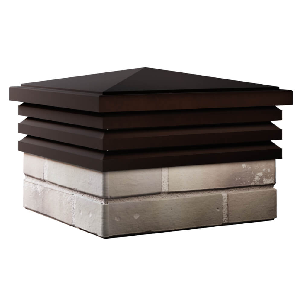 Колпак Zking Бона ХайТек Коричневый на столб 1.5х1.5 кирпича (385х385мм) в Электростали фото