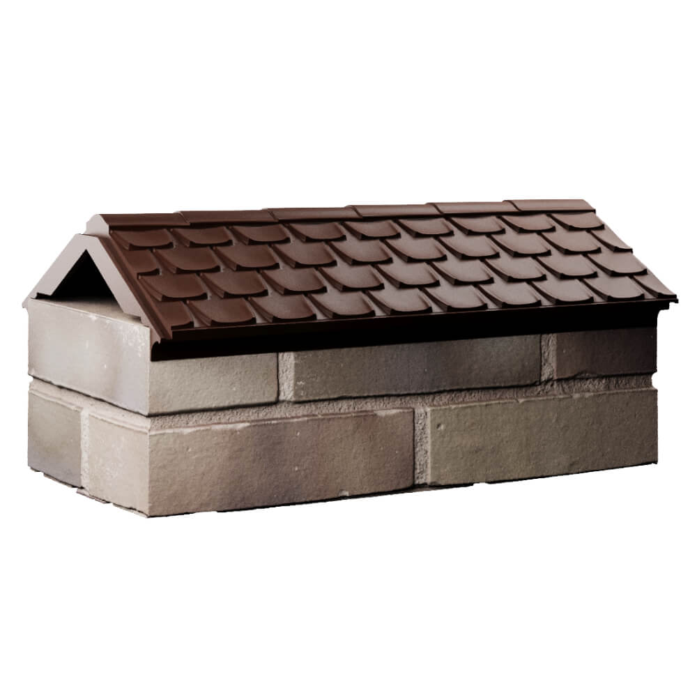 Парапет Zking Эльбрус Коричневый с посадкой на 1 кирпич (255мм) Электросталь фото