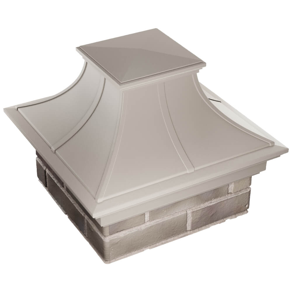 Колпак Zking Монблан Премиум Бежевый на столб 1.5х1.5 кирпича (385х385мм) в Электростали фото